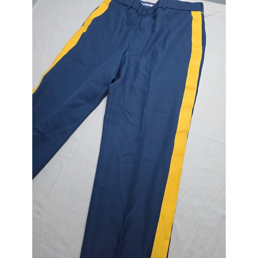 Marlow White NCO Army Uniform Dress Pants Men 38R Blue Stripe High-Rise Military